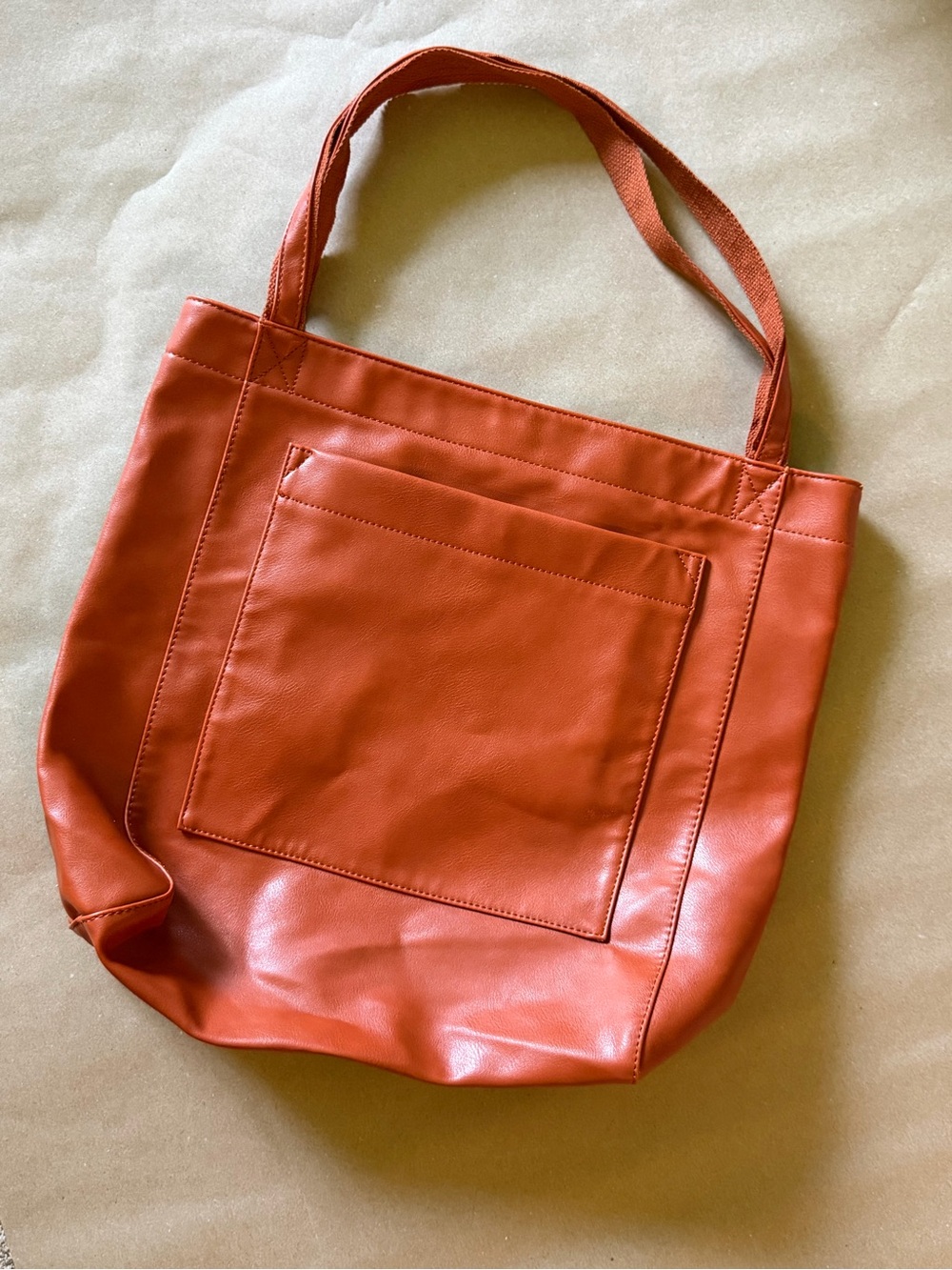 Women's Faux Leather Tote Bag - Unbranded